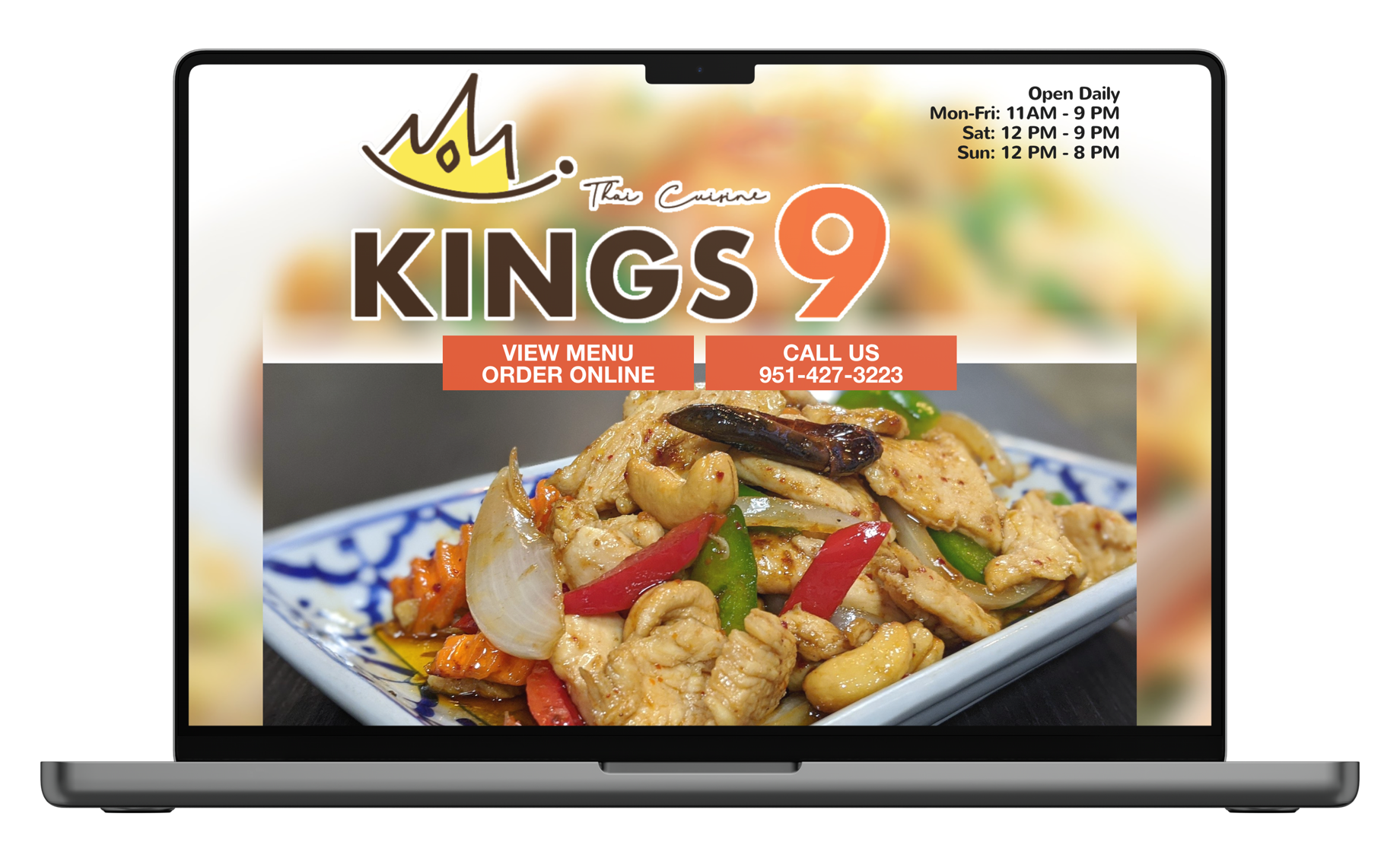 Macbook with restaurant website